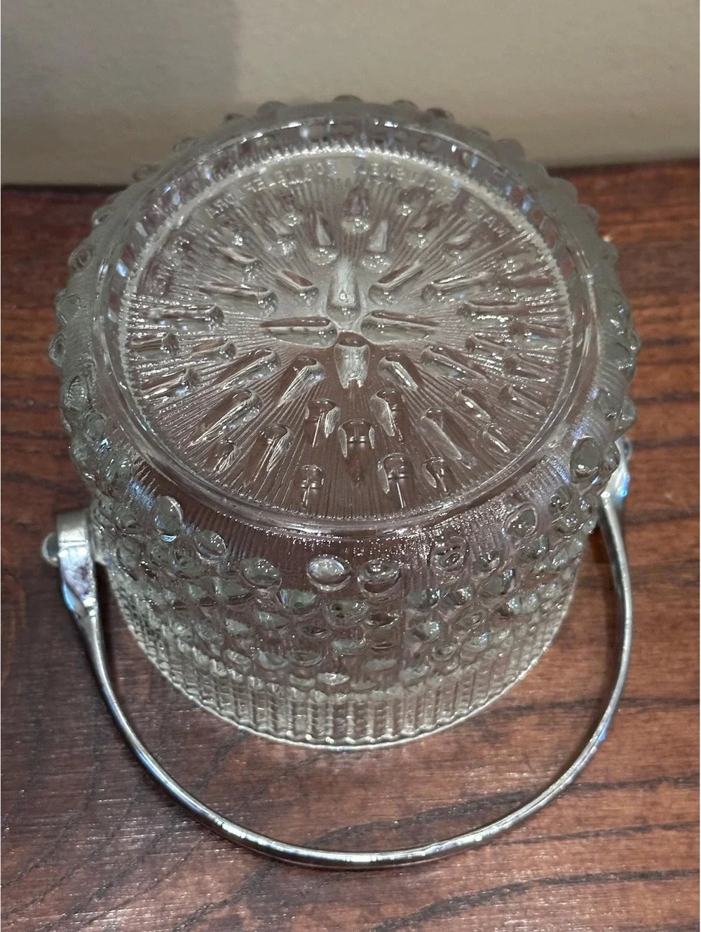Vintage Teleflora French Crystal Ice Bucket with Chrome Handle